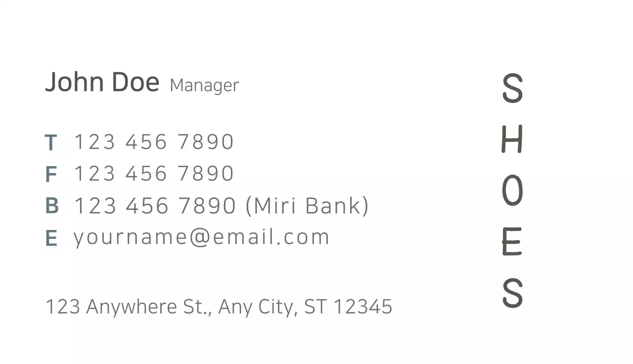 White Minimal Shoes Business Card