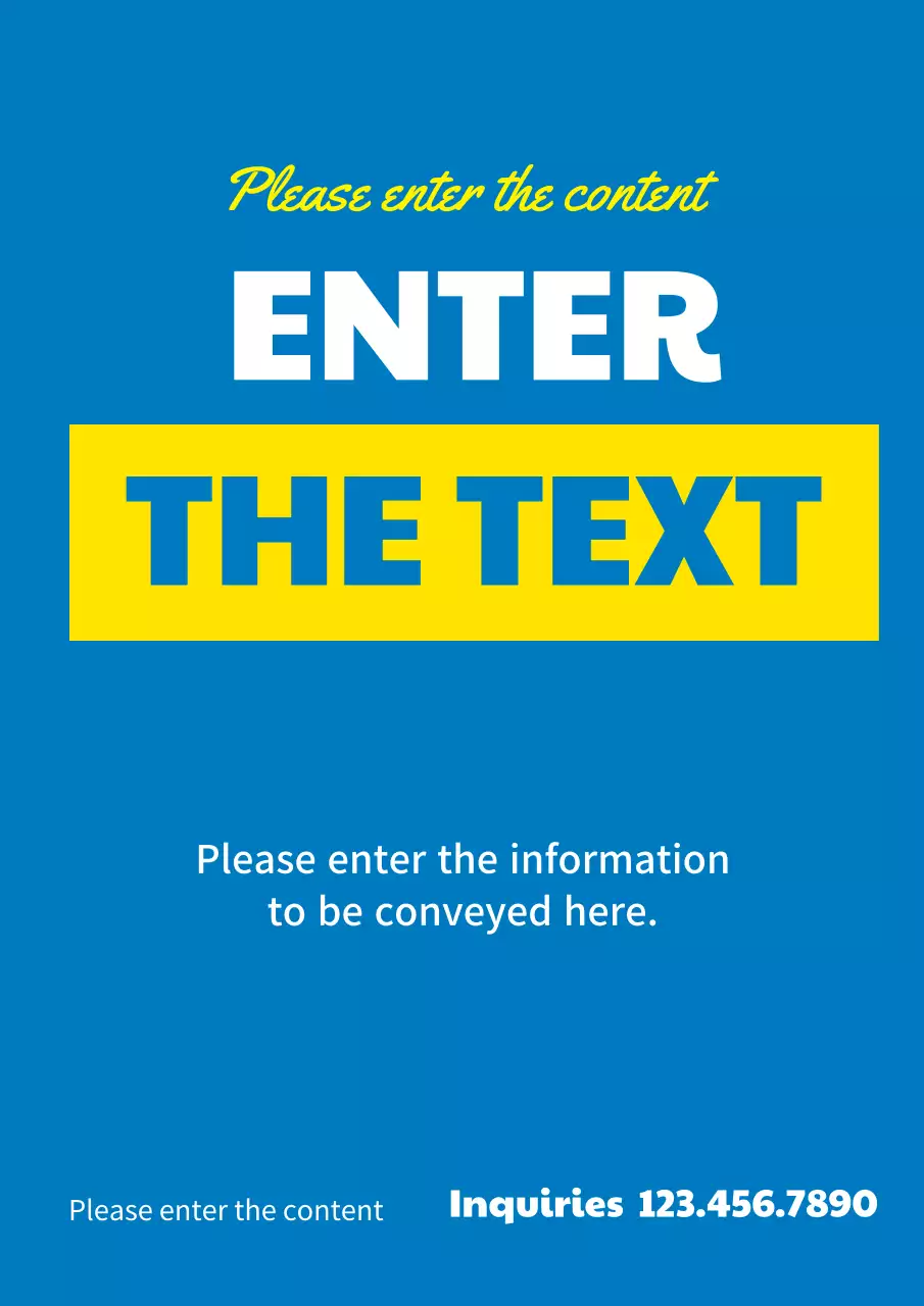 Blue Simple Information Notice Poster