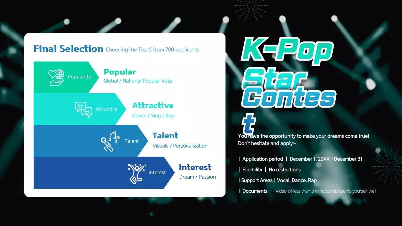 Teal Trendy K-Pop Promotion Infographic