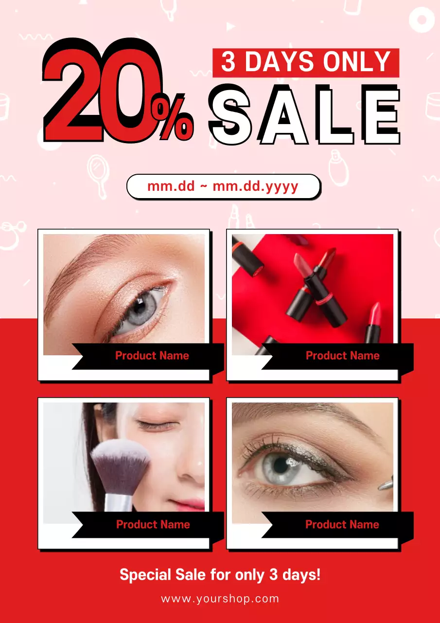 Red Modern Beauty Promotion Poster