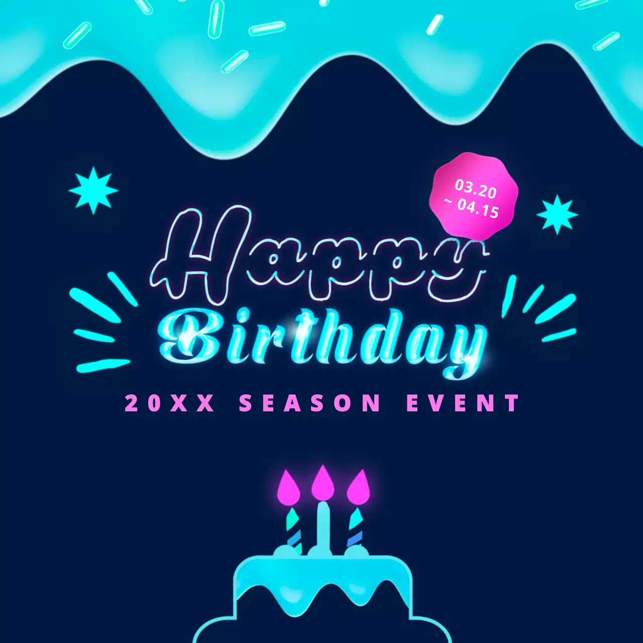 Blue Trendy Birthday Event Instagram Post