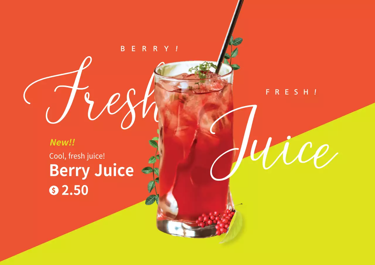 Orange Trendy Juice Promotion Poster