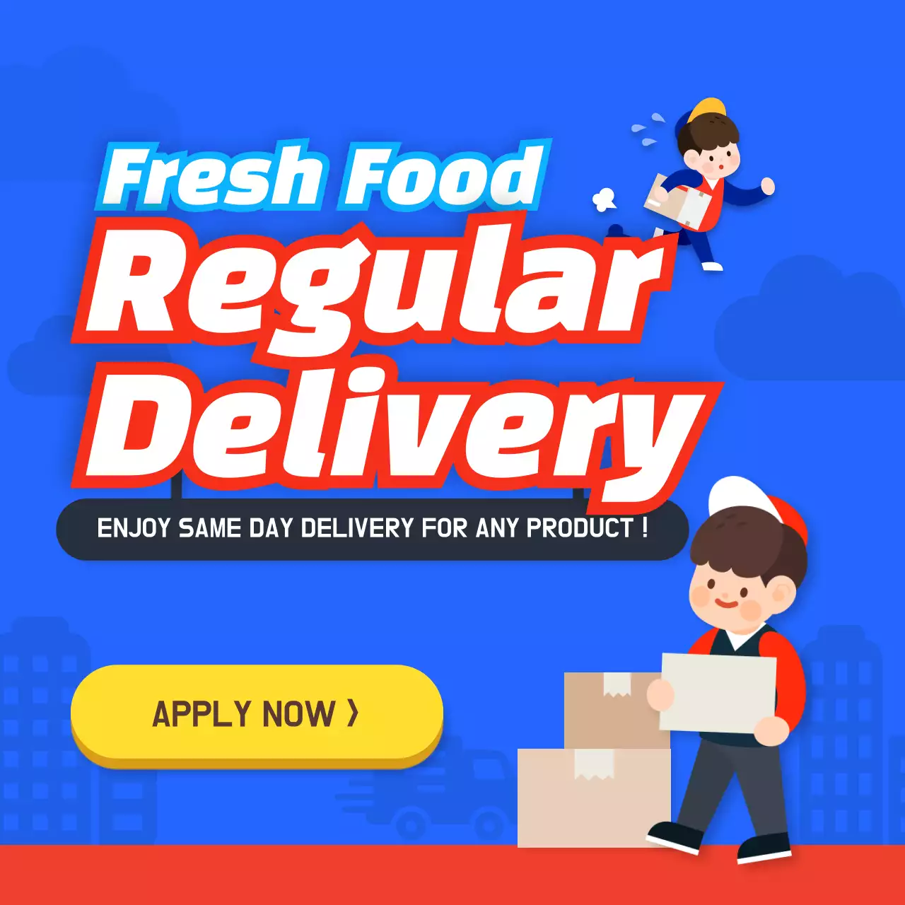 Blue Trendy Delivery Promotion Instagram Post