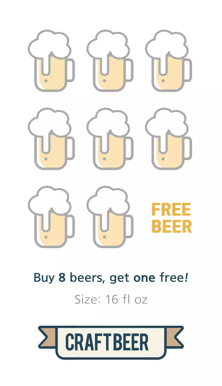 Danh thiếp quảng cáo bia thủ công thời trang màu vàng