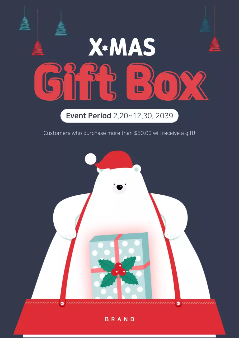 Navy Modern Christmas Promotion Poster