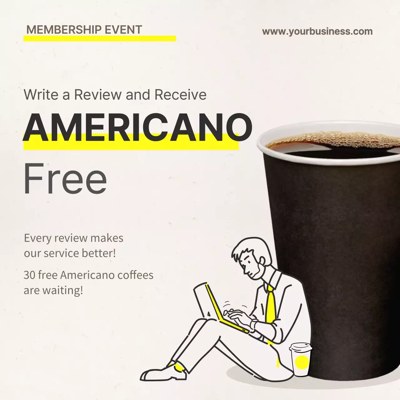 Black Minimal Coffee Promotion Instagram Post