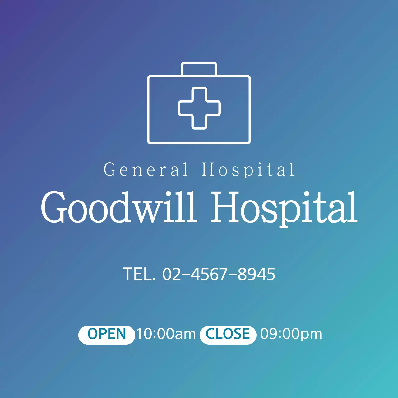 Blue Minimal Hospital Announcement Banner
