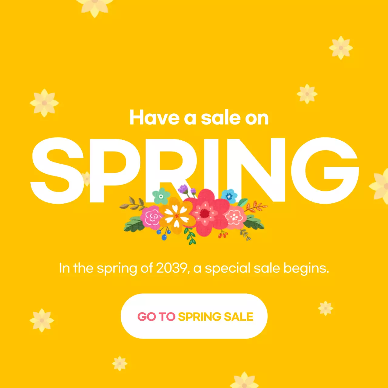 Yellow Trendy Spring Promotion Instagram Post