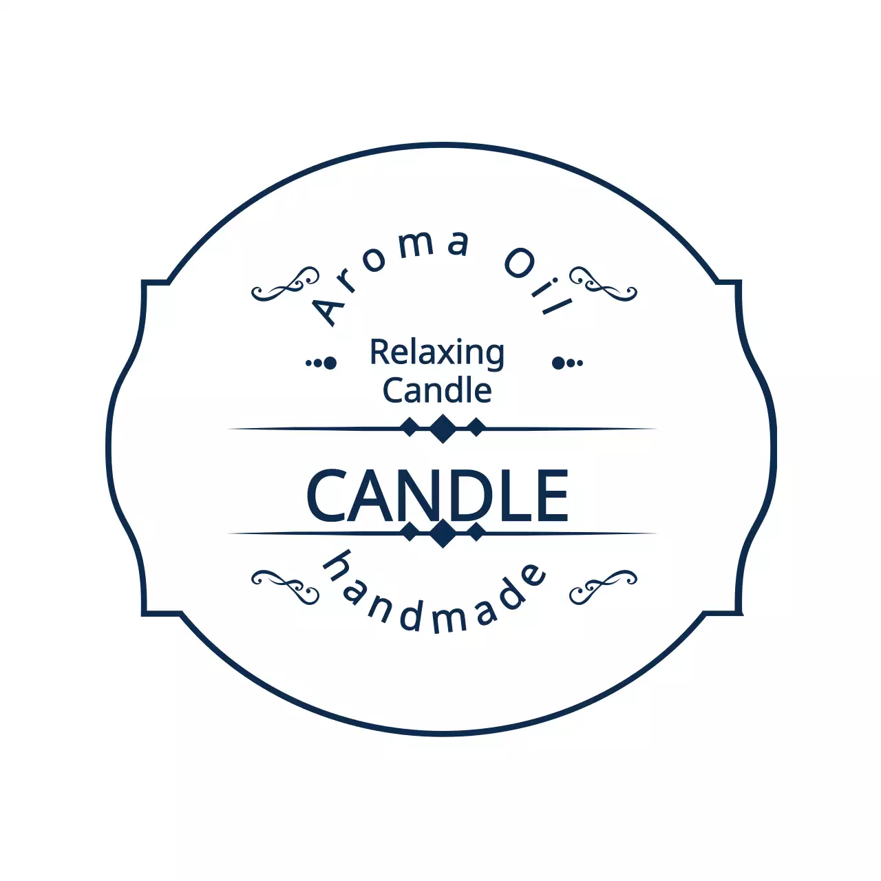 Navy Simple Candle Label Banner