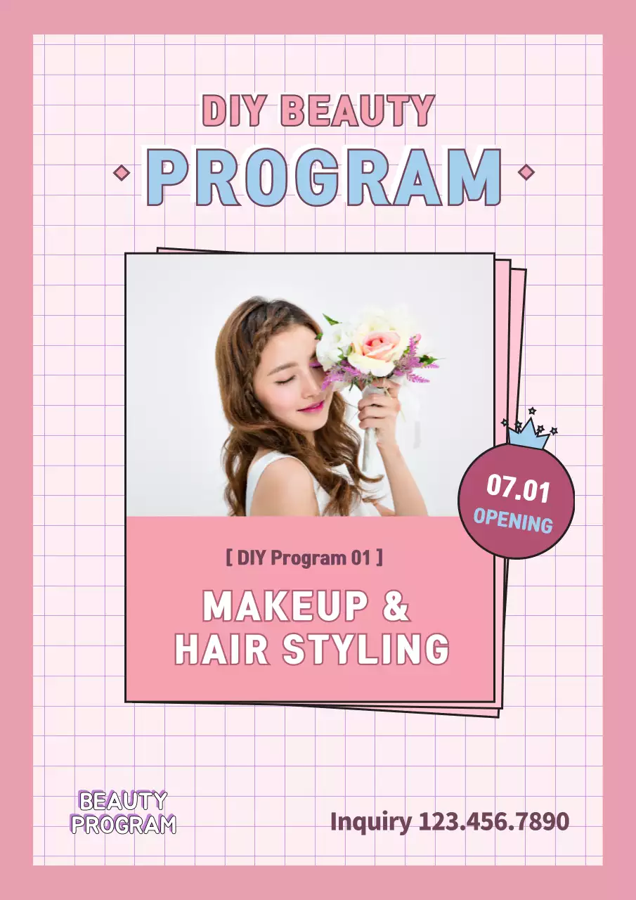 Pink Trendy Beauty Promotion Poster