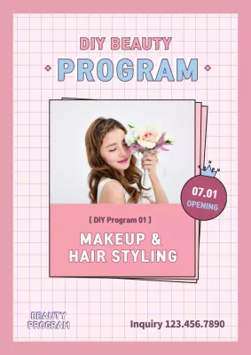 Pink Trendy Beauty Promotion Poster