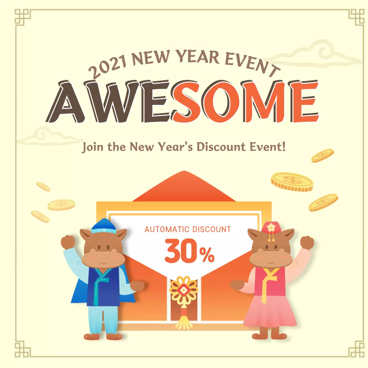 Beige Traditional Event Promotion Social Media Post