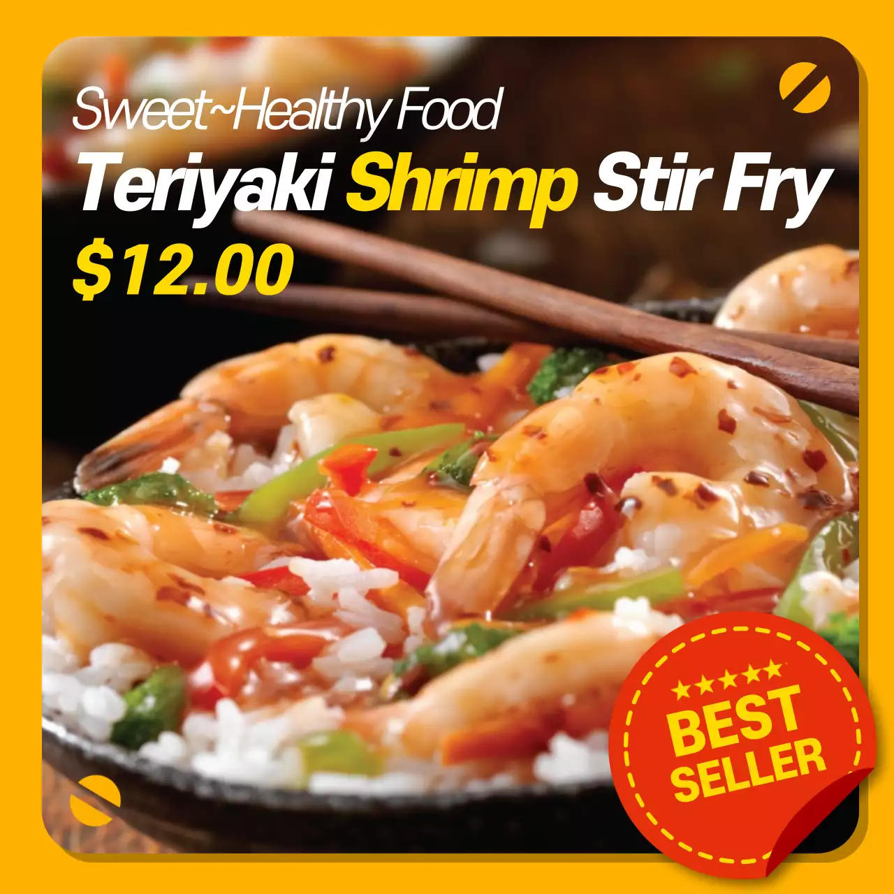 Yellow Modern Shrimp Promotion Instagram Post