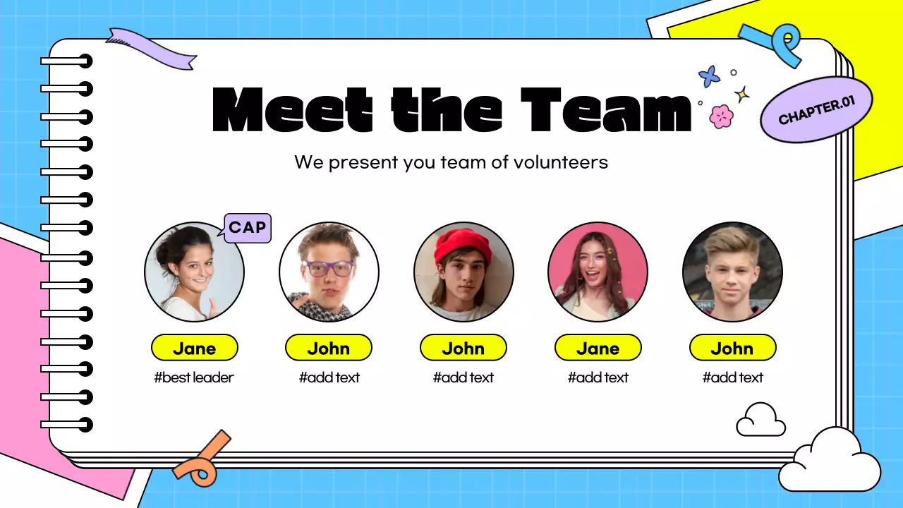 Pink Playful Volunteer Diary Presentation