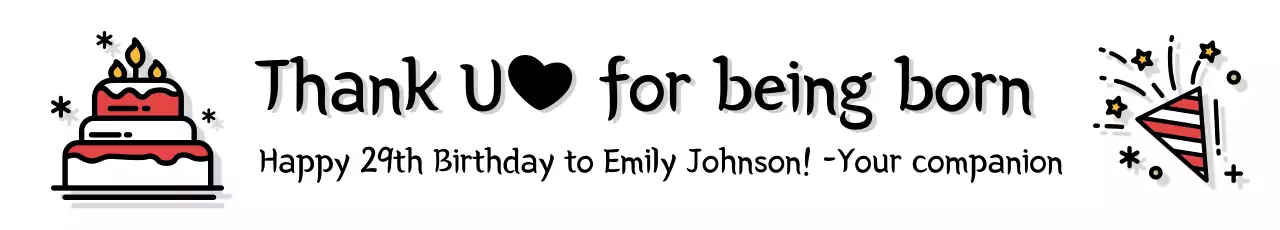 Banner de cartão de aniversário simples vermelho