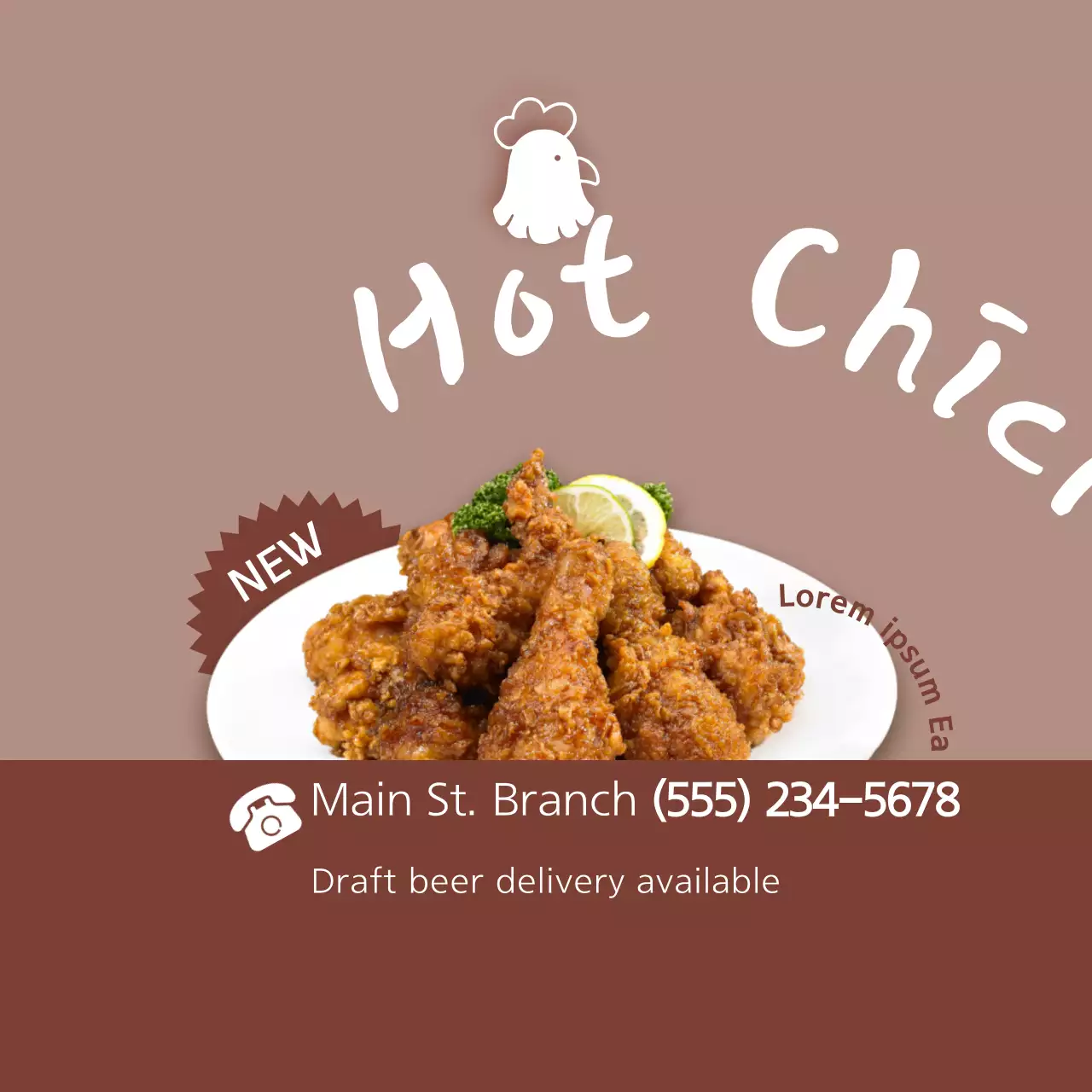 Brown Modern Chicken Promotion Banner