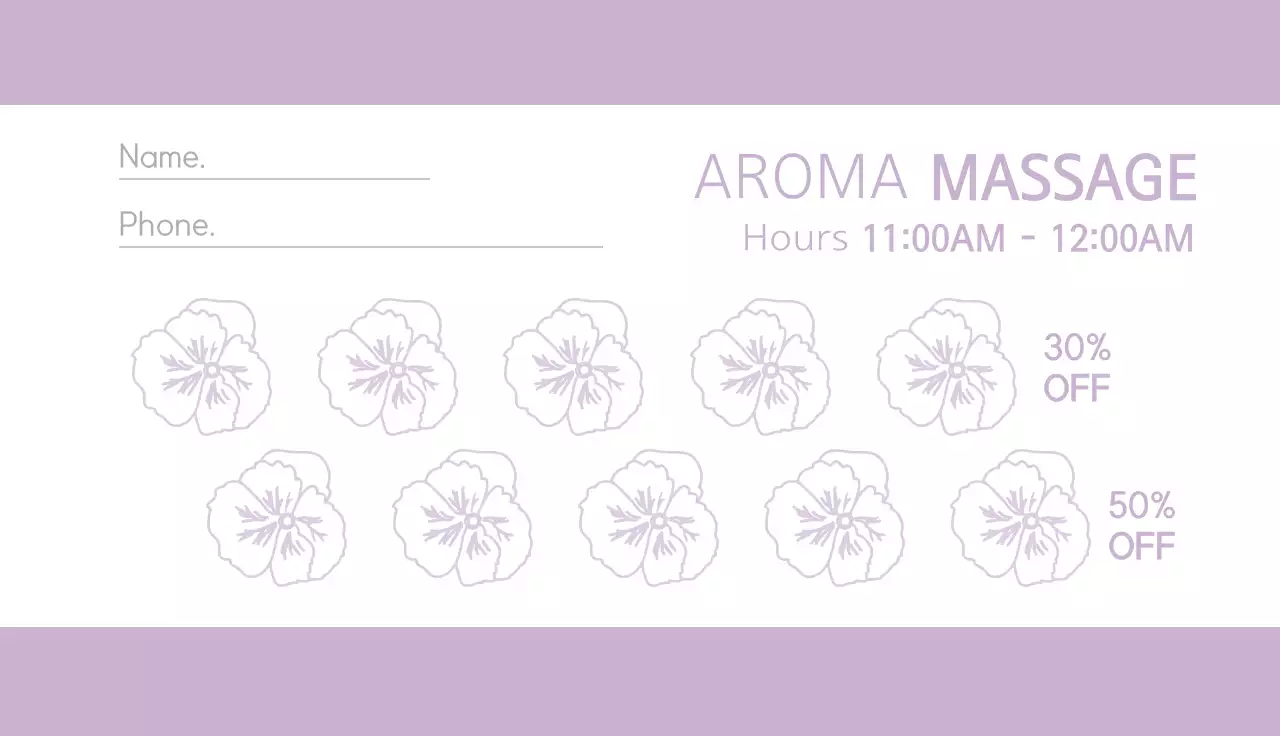 Purple Elegant Massage Business Card