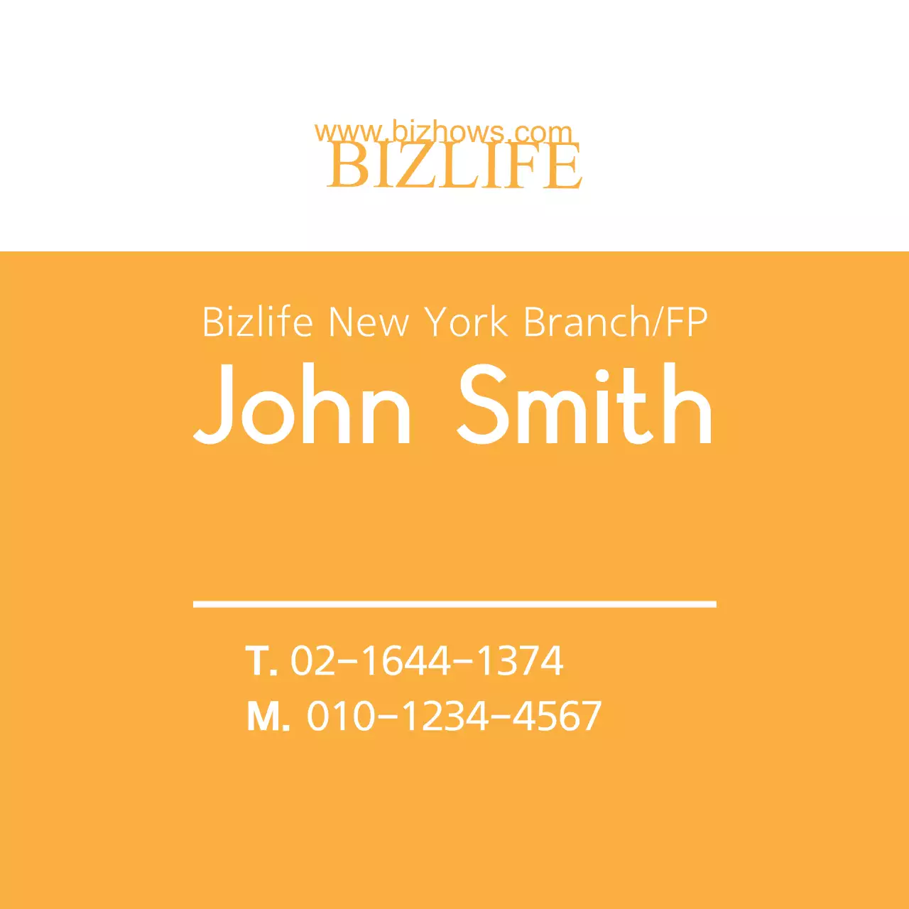 Orange Minimal Business Card Banner