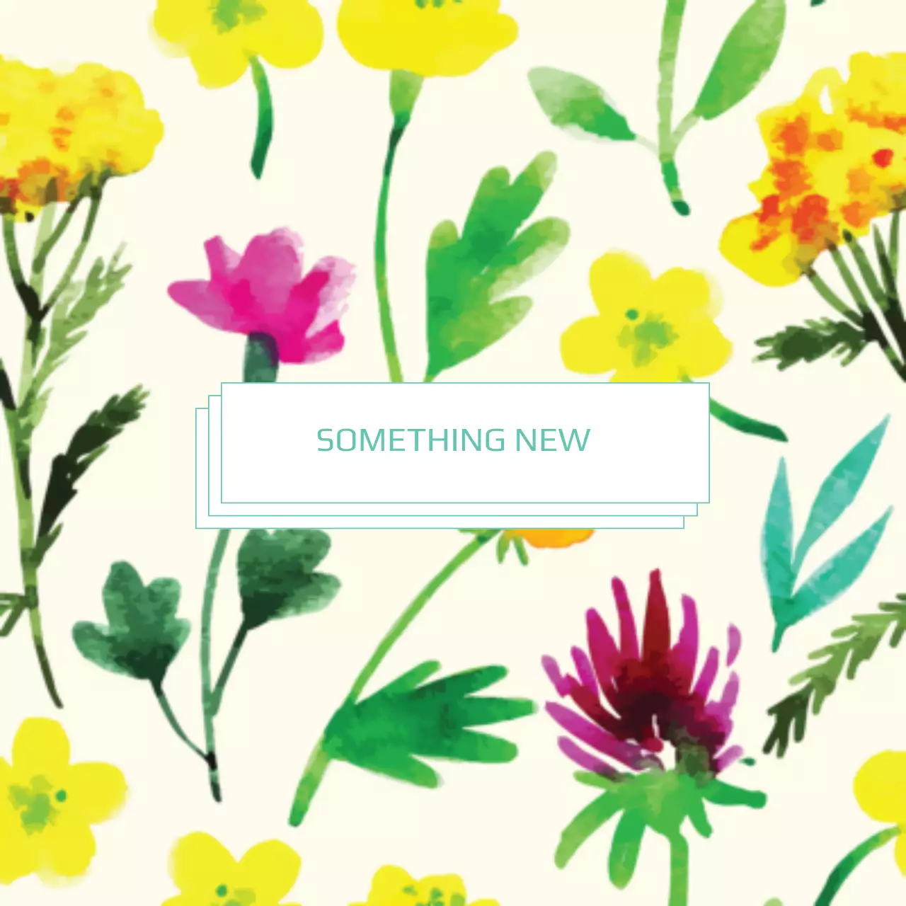 Yellow Floral Announcement Banner