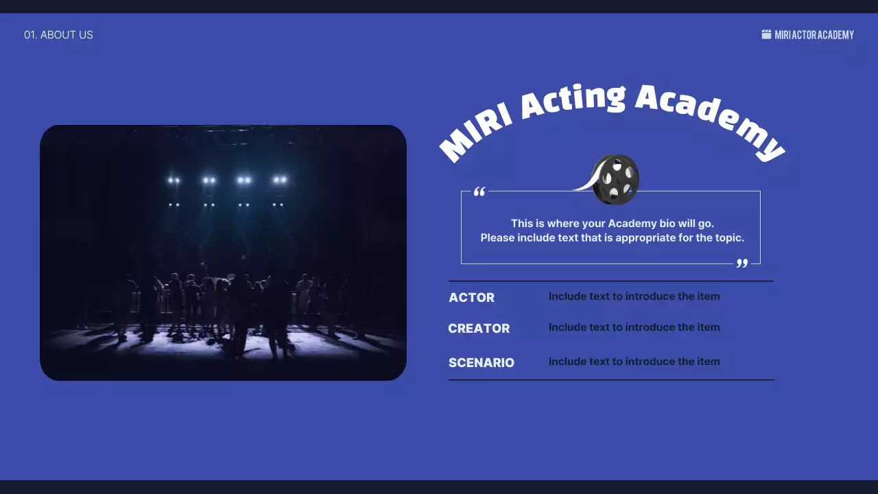 블루 모던 연기 가이드 프레젠테이션