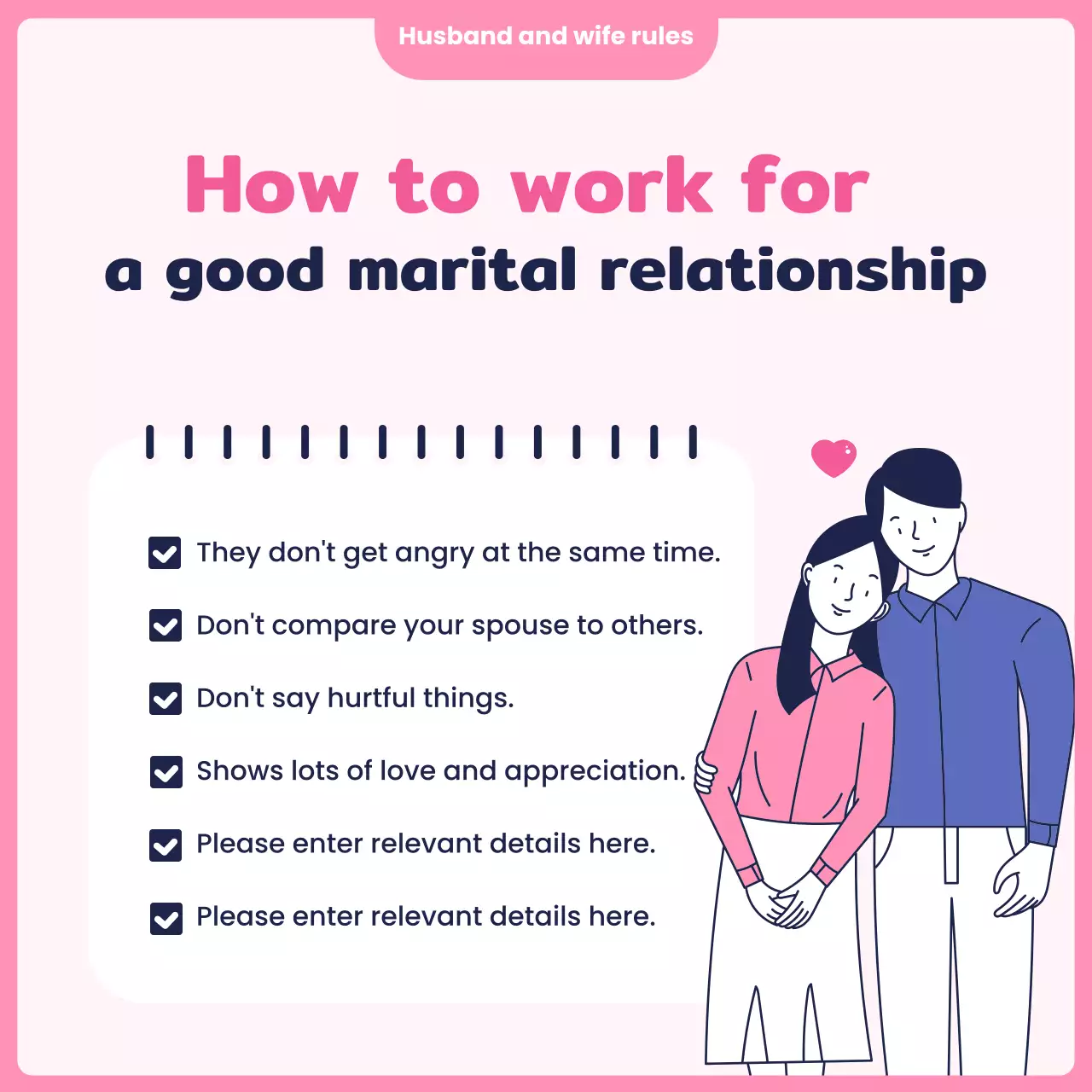 Pink Minimal Relationship Guide Instagram Carousel