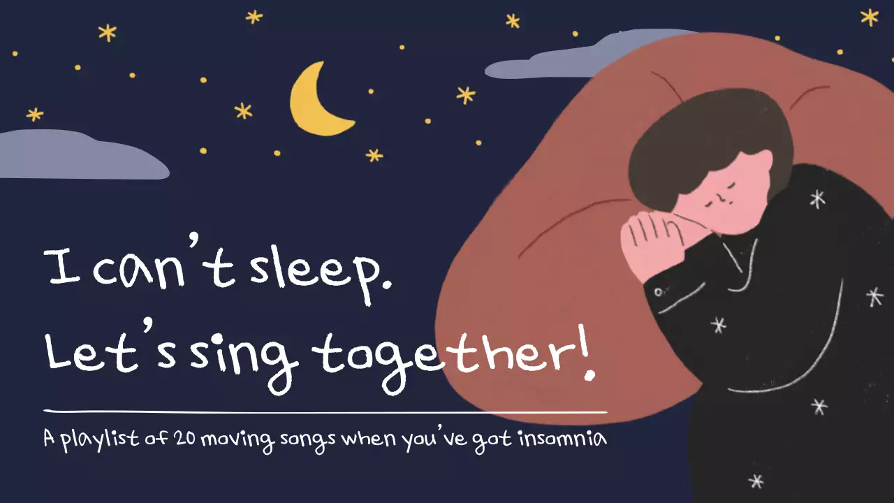 Navy Blue Emotional Illustrated Night Playlist