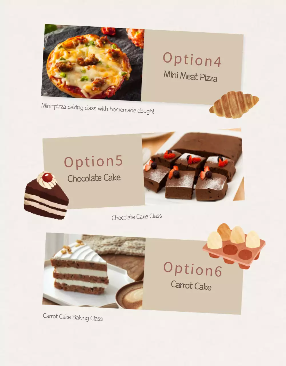 Poster Kelas Kue Sederhana Beige