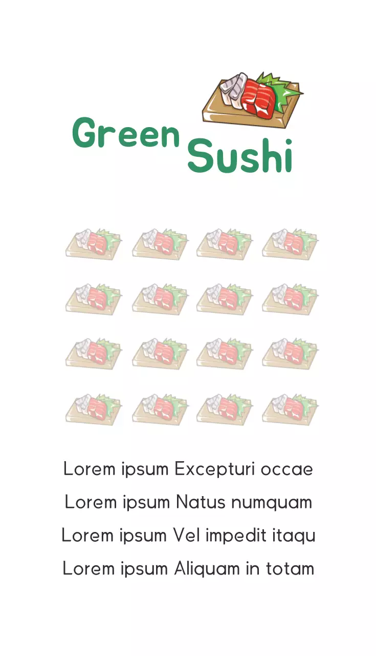 Kartu Nama Iklan Sushi Minimalis Hijau