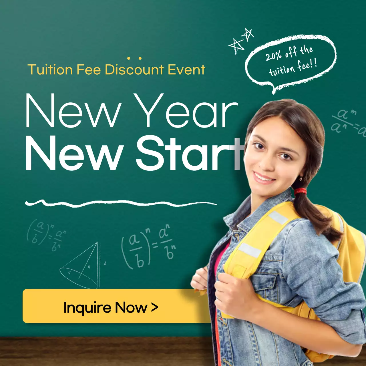 Green Modern Education Promotion Social Media Post