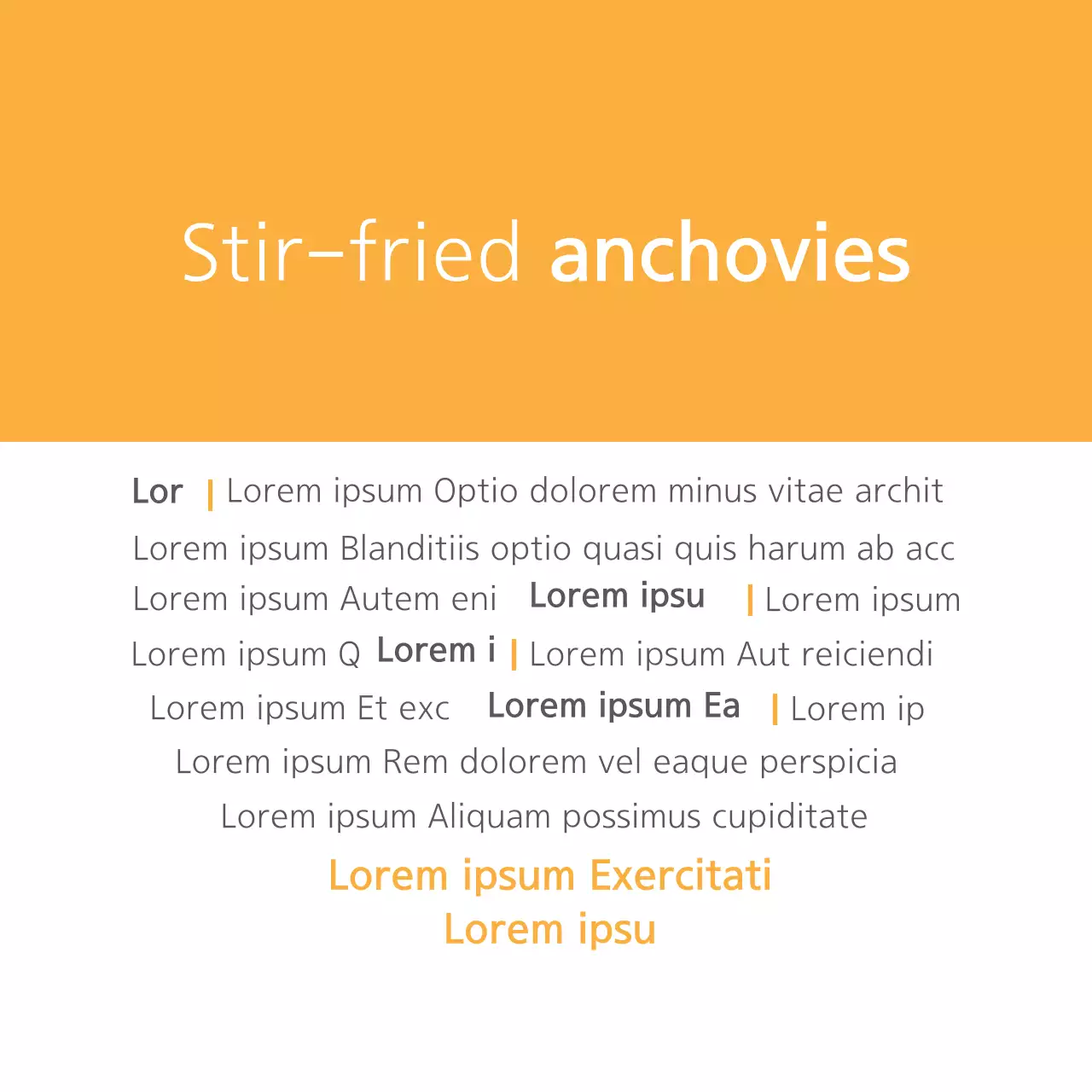 Banner de cartão de receita simples laranja