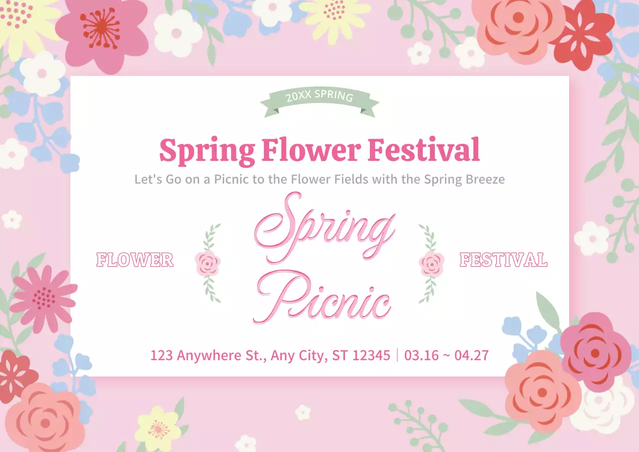 Poster Pengumuman Festival Bunga Pink