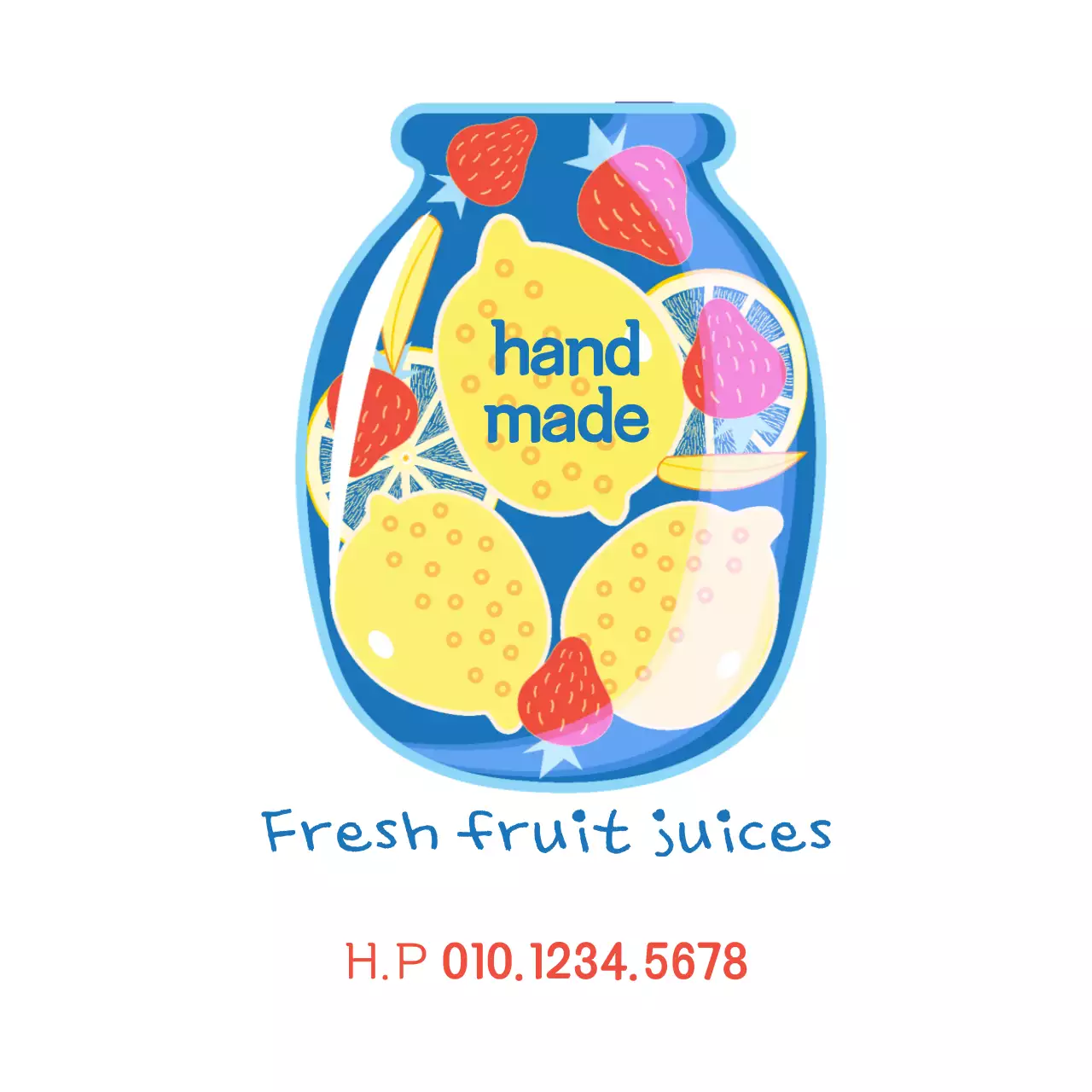Spanduk Iklan Buah Minimal Biru