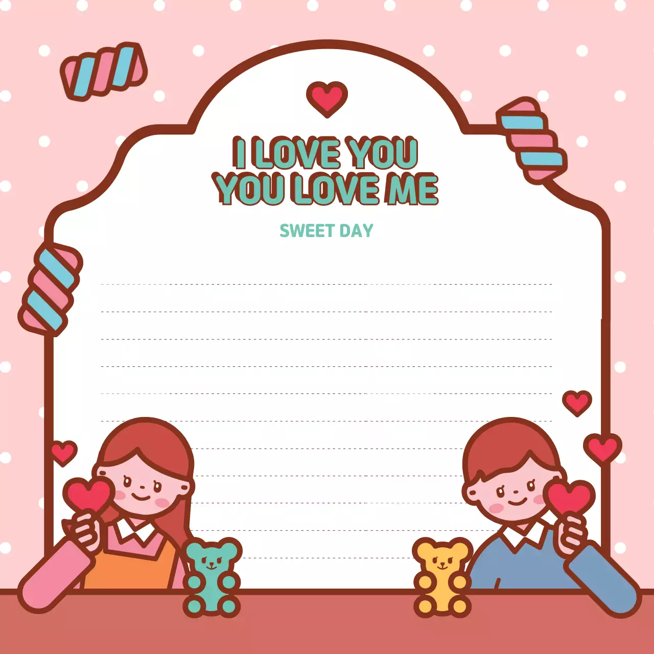 Pink Cute Love Card Instagram Post