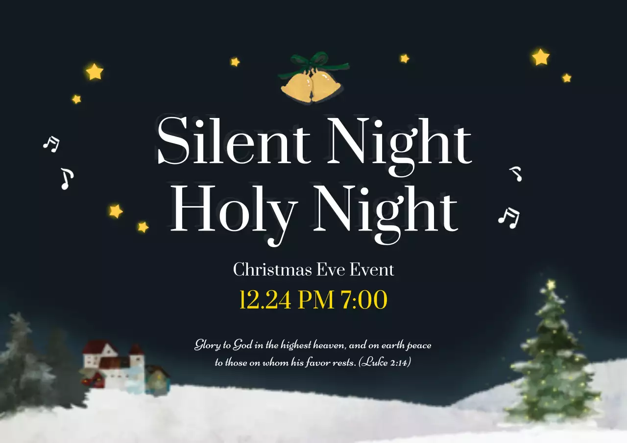 Black Traditional Christmas Event Invitation Poster