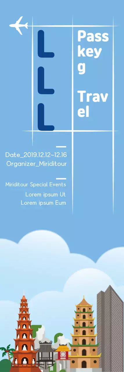 Banner de evento de viagem moderna azul