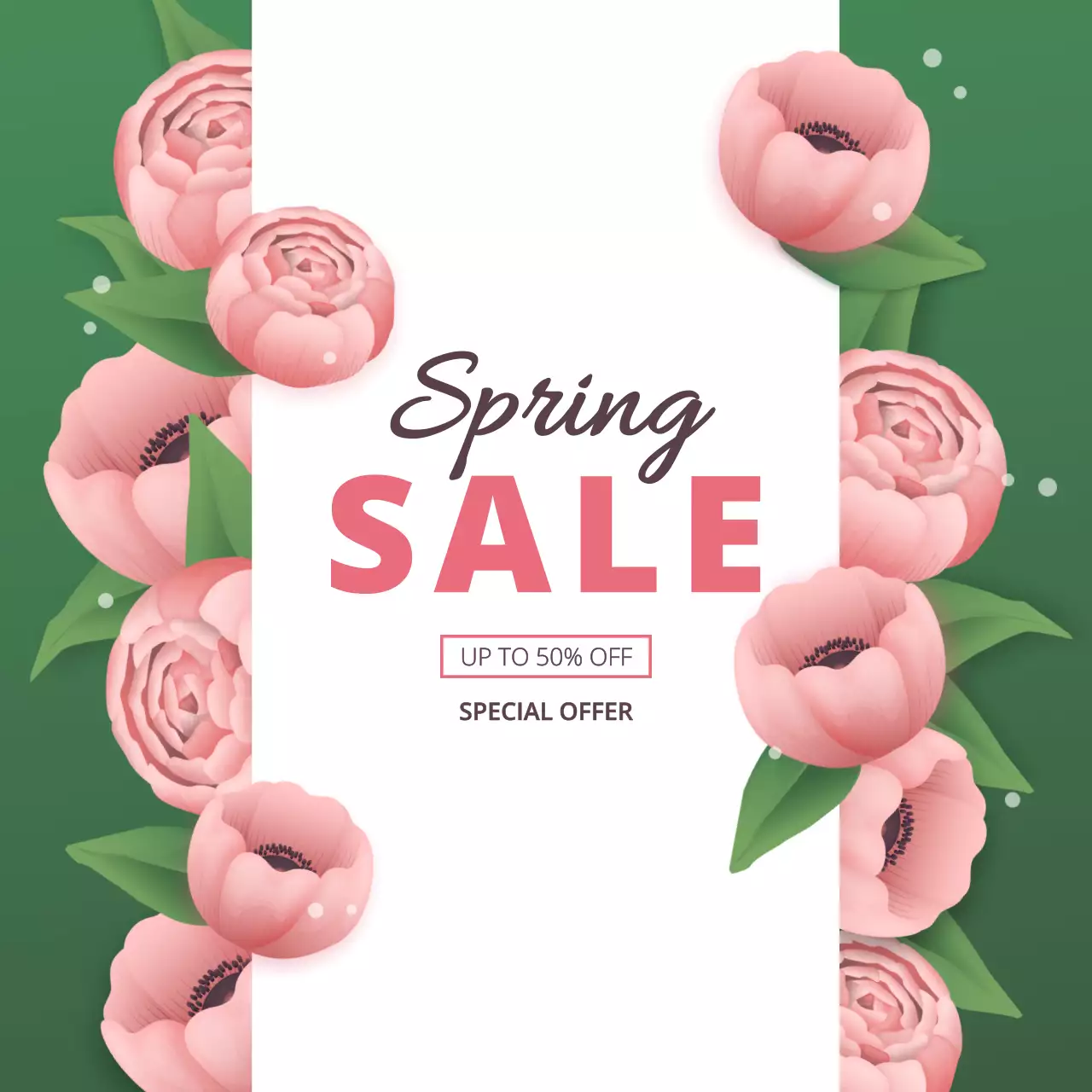 Postingan Instagram Promosi Penjualan Bunga Pink