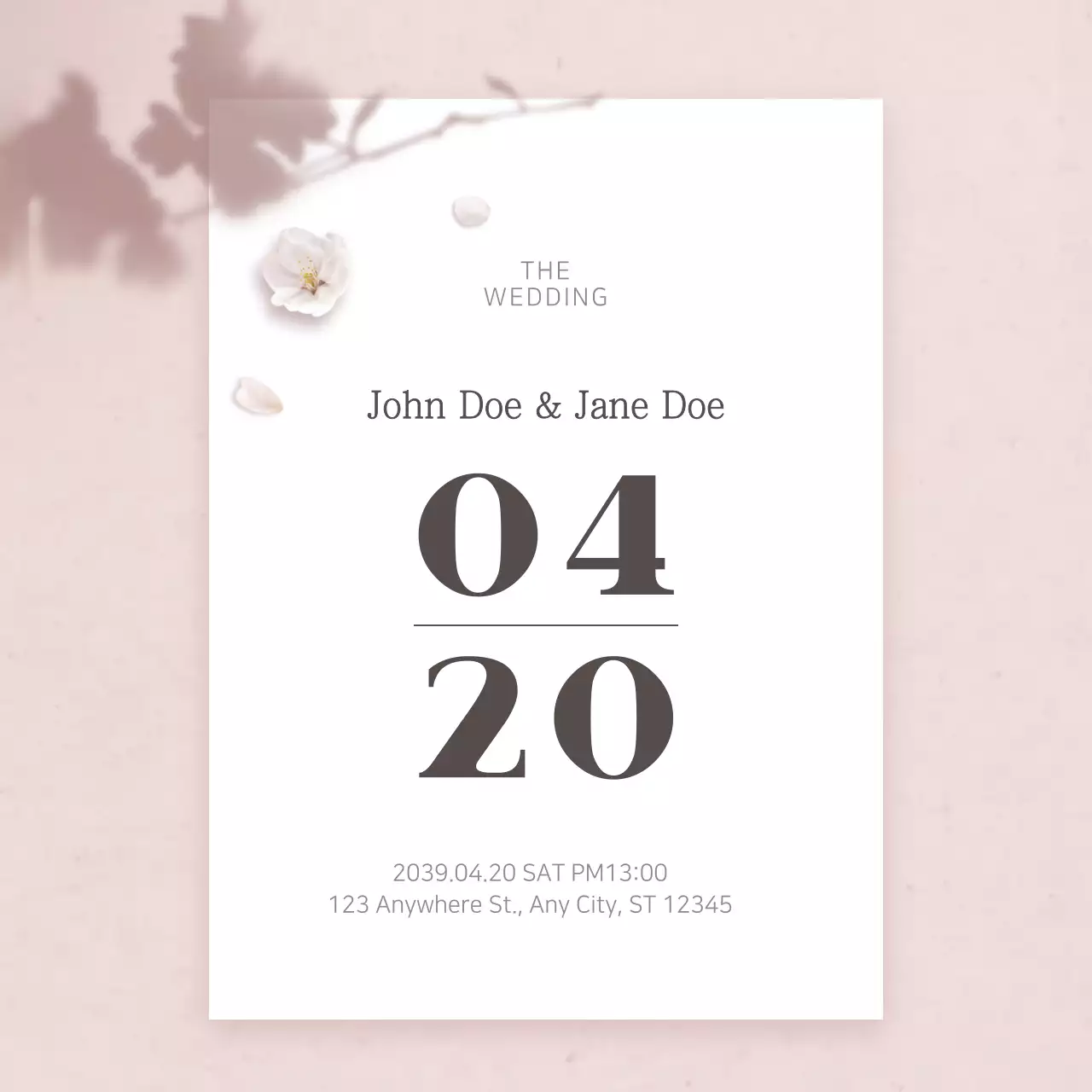 White Minimalist Wedding Invitation Instagram Post