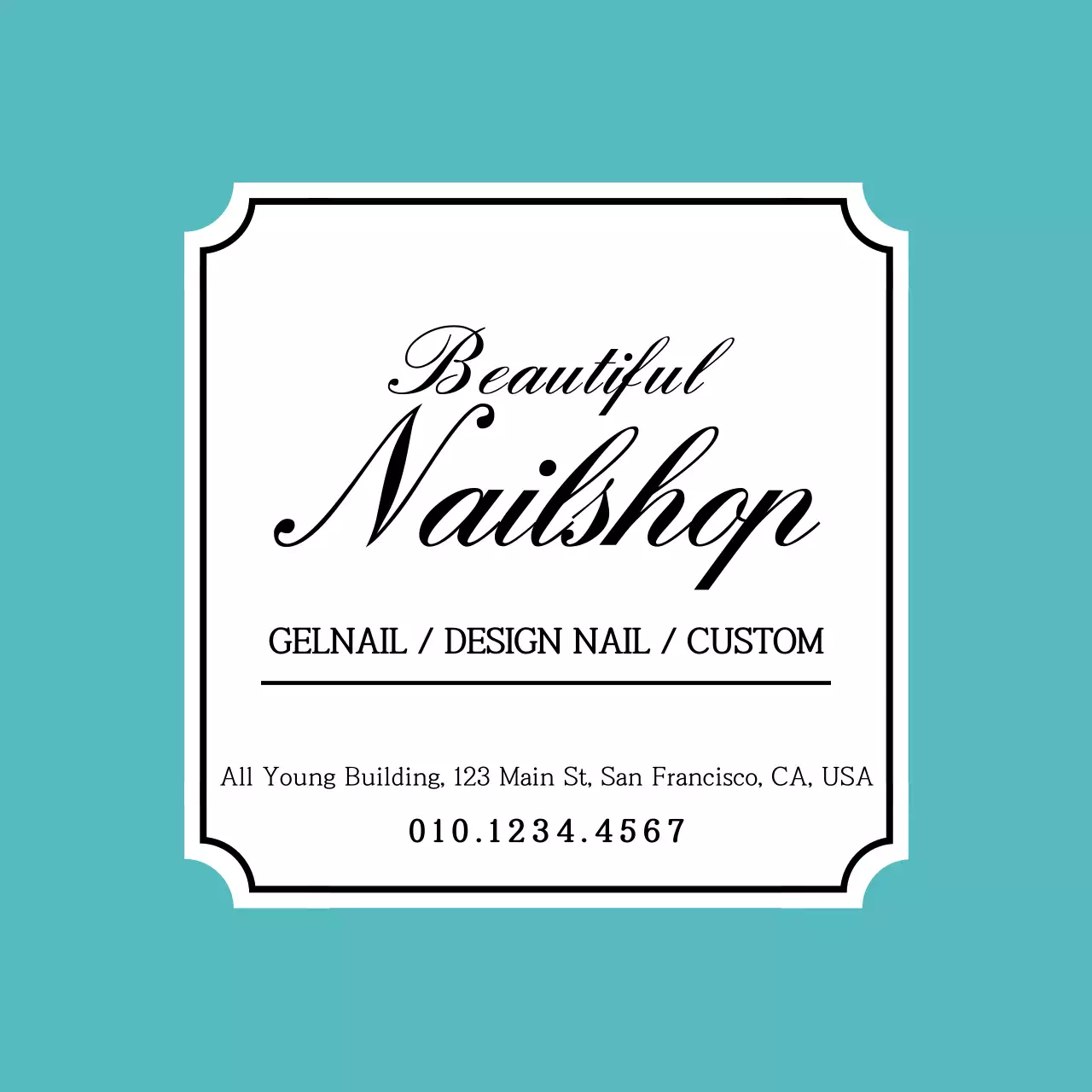 Teal Elegant Nailshop Advertisement Banner