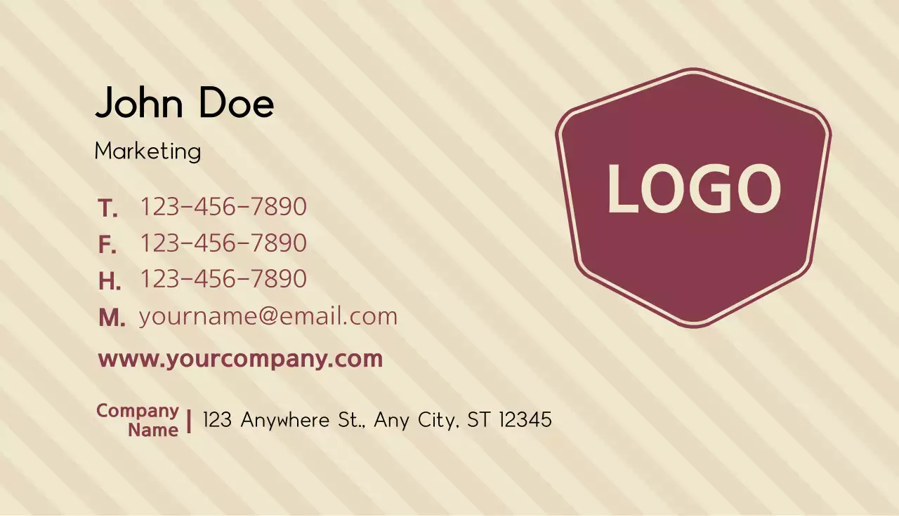 Maroon Simple Business Card