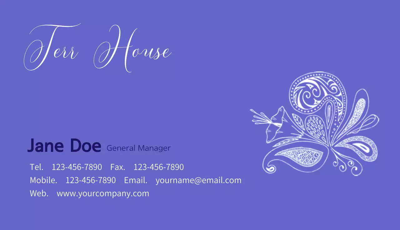 Purple Elegant Business Card