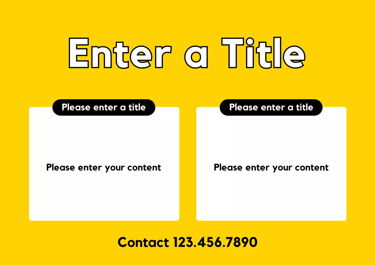 Yellow Modern Contact Advertisement Poster