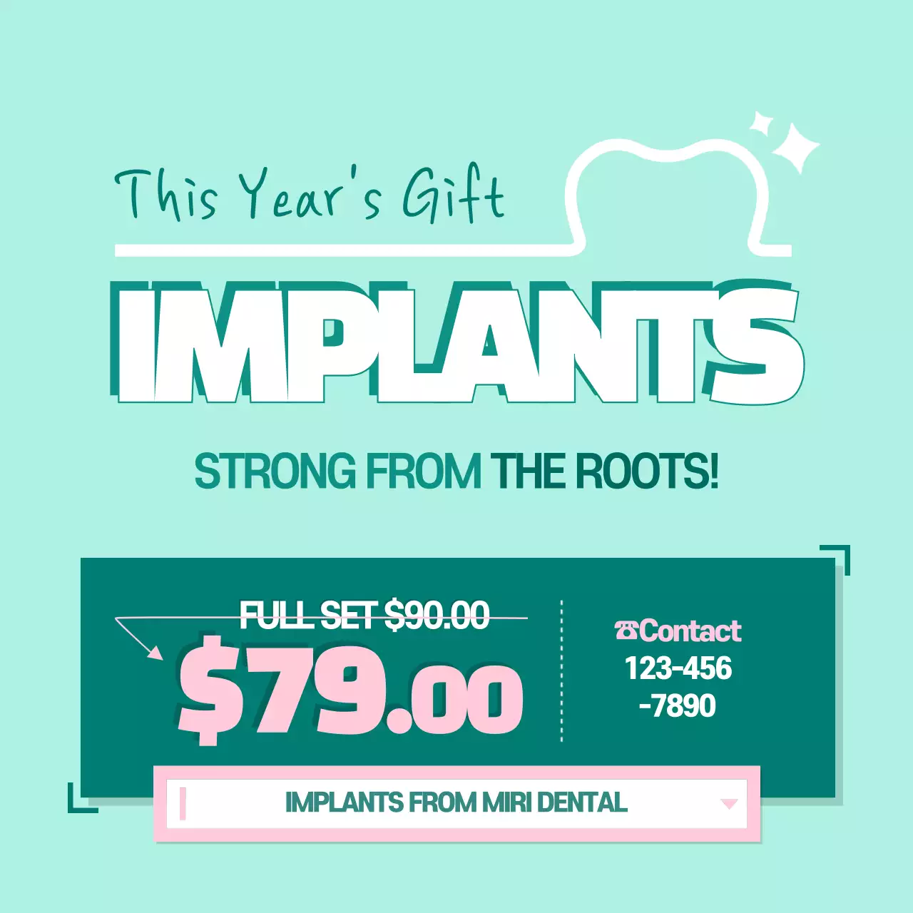 Blue Modern Dental Promotion Instagram Post