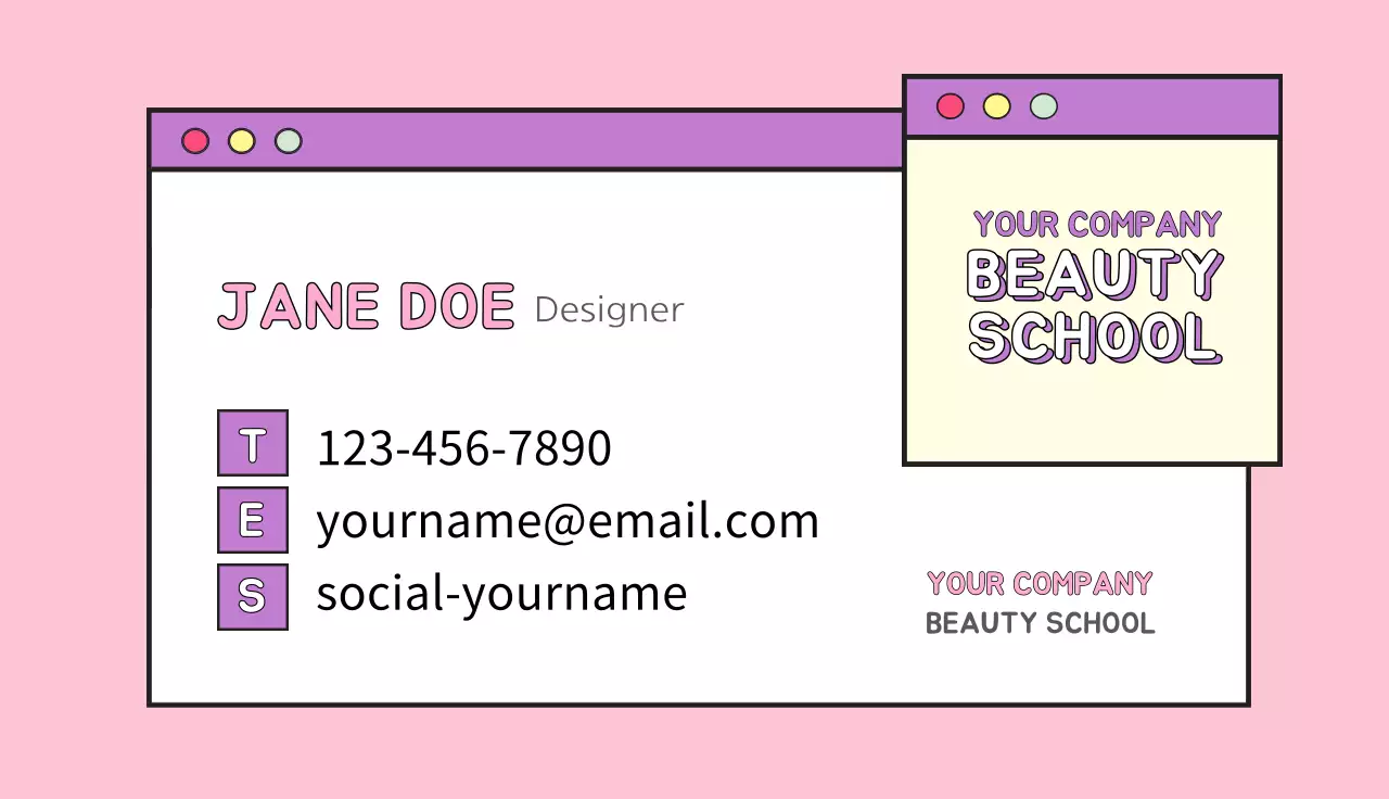 Pink Trendy Beauty Advertisement Business Card