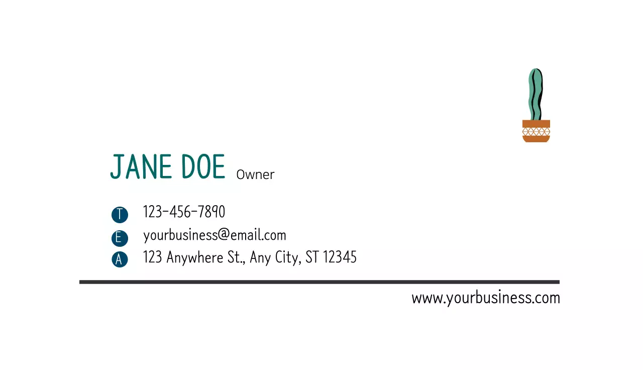 Beige Minimal Garden Business Card