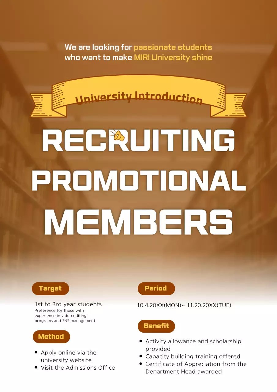 Orange Modern Recruitment Announcement Poster