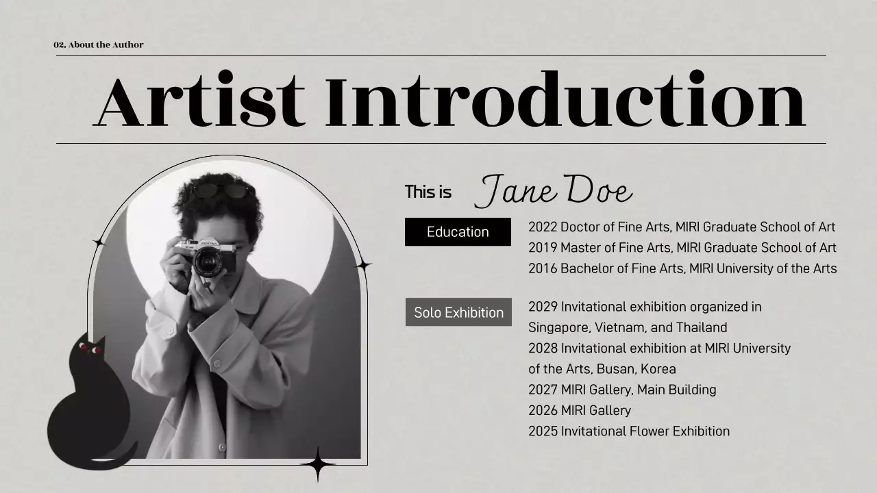 그레이 모던 플라워 전시 가이드 프레젠테이션