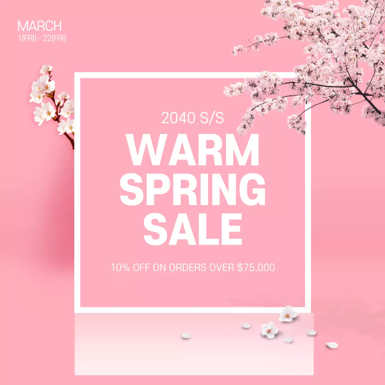 Pink Modern Spring Promotion Instagram Post