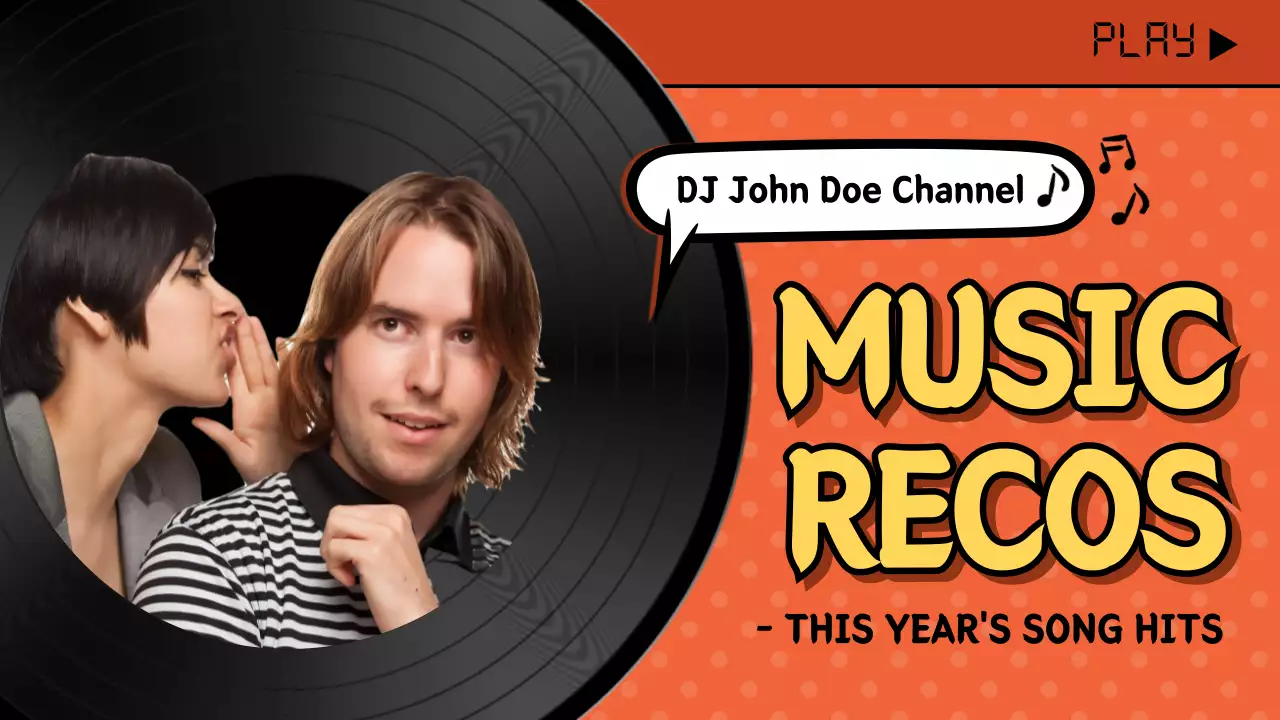 Orange Retro Music Playlist YouTube Thumbnail