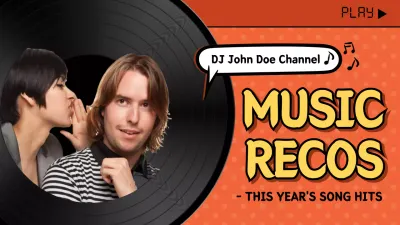 Orange Retro Music Playlist YouTube Thumbnail