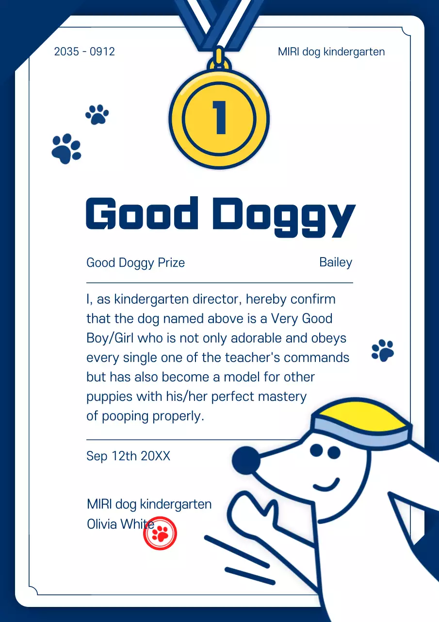 Simple illustration in blue Outreach Exemplary Award Document Formatting